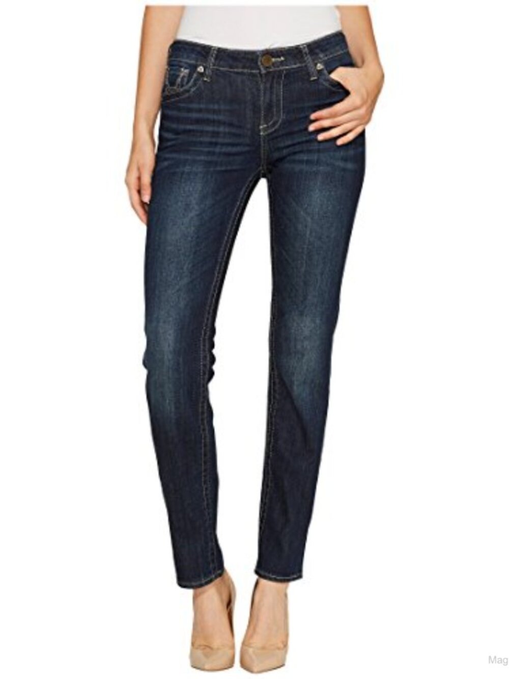Straight Leg Jeans Soft Stretch Denim Mid Rise Casual